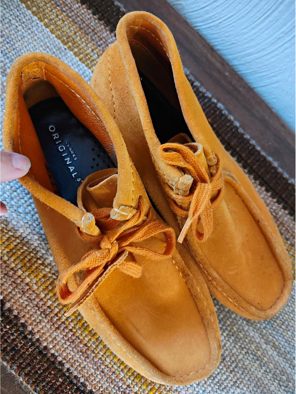 Clarks Originals Tan Suede Moccasin Lace-Up Casual Shoes Men’s US 8 Rubber